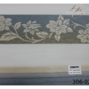 پرده زبرا کرم قهوه ای کد 306-02
