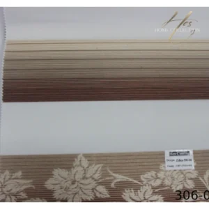 پرده زبرا کرم قهوه ای کد 306-04